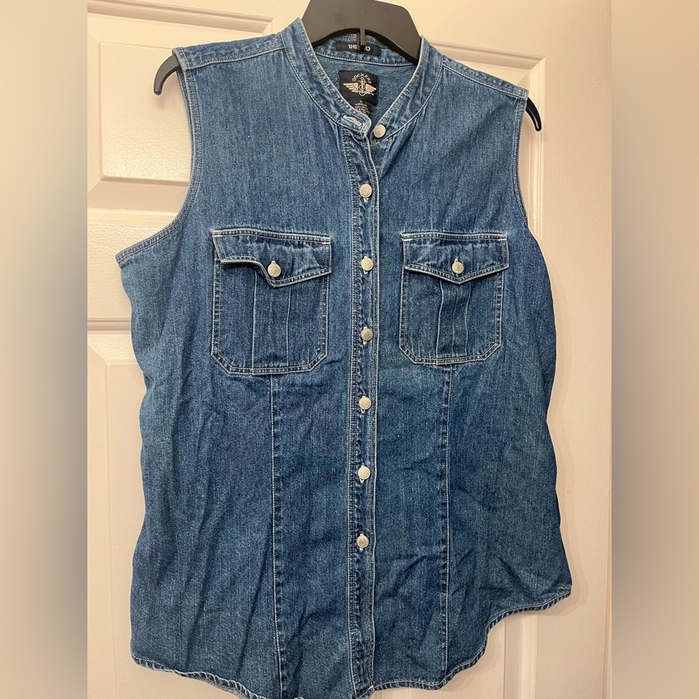 Dockers Blue Denim Sleeveless Top or vest